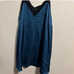 Torrid Teal and Black Lace Chemise